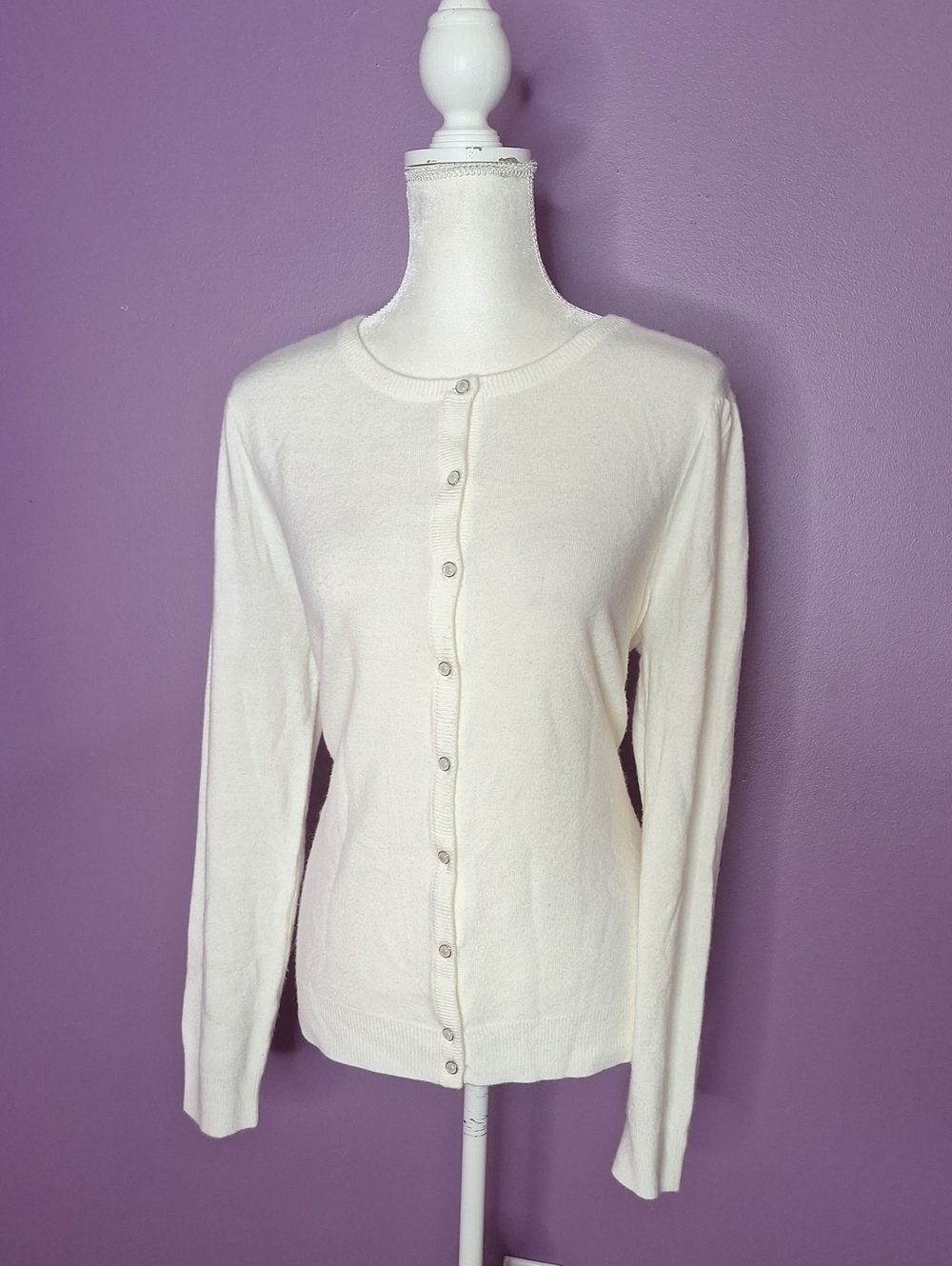 Designers Originals Cream Button-Up Lightweight Cardigan